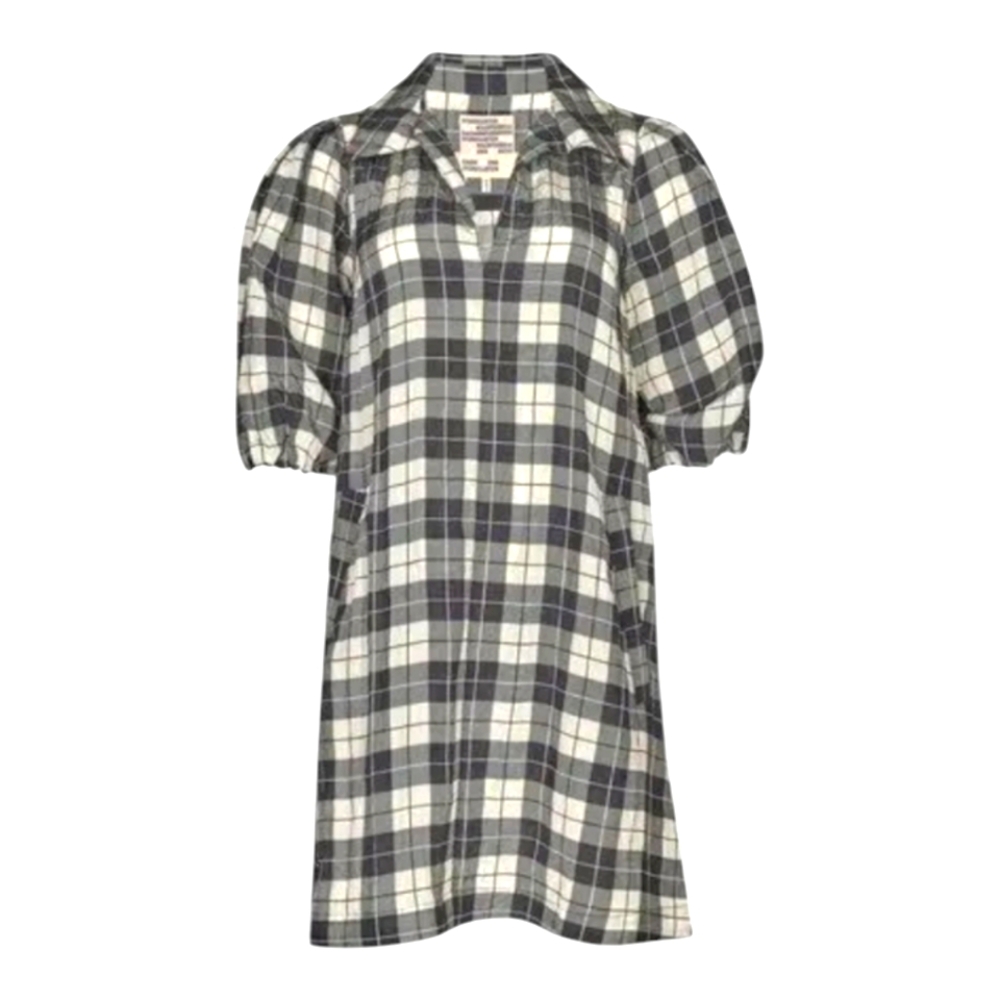 Avagail Black Cream Check Dress - Picture 2 of 8